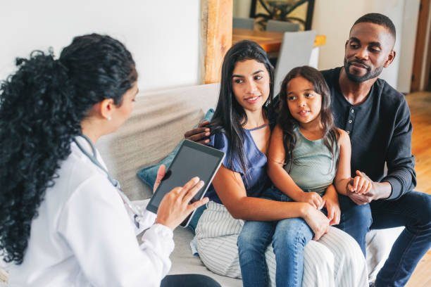 An advisor helping a family with health coverage